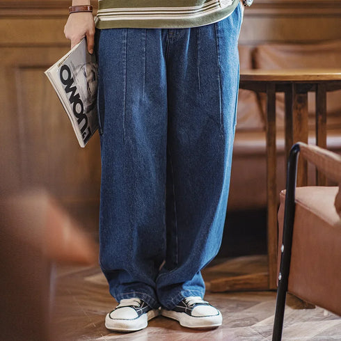 Retro Washed Logging Jeans – Loose Fit Casual Pants